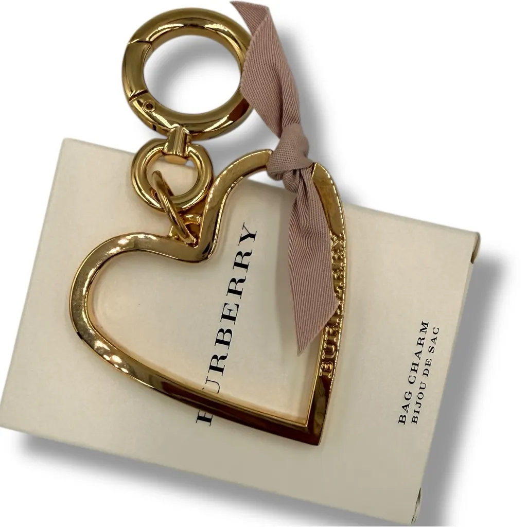 Burberry Heart Bag Charm – Gold Tone - Image 7