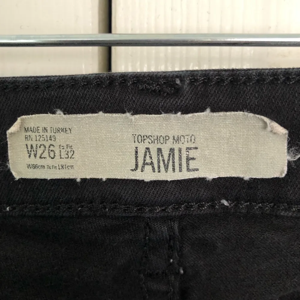 Topshop Jamie Moto Black Distressed Skinny Jeans Size 26 - Image 5