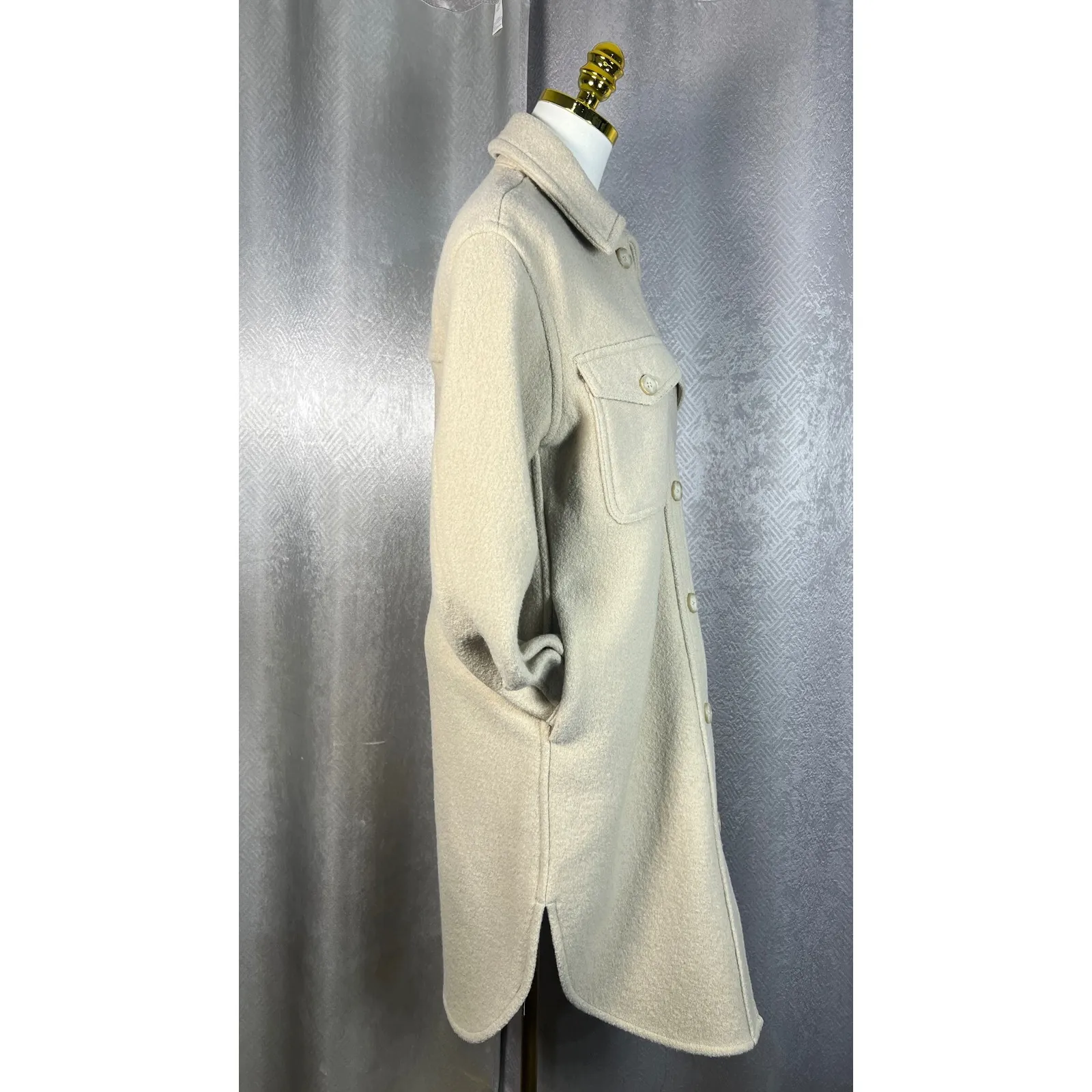 Wilfred Free Oversized Long Shirt Jacket Cream Shacket 2XS oversize up to small - Image 7