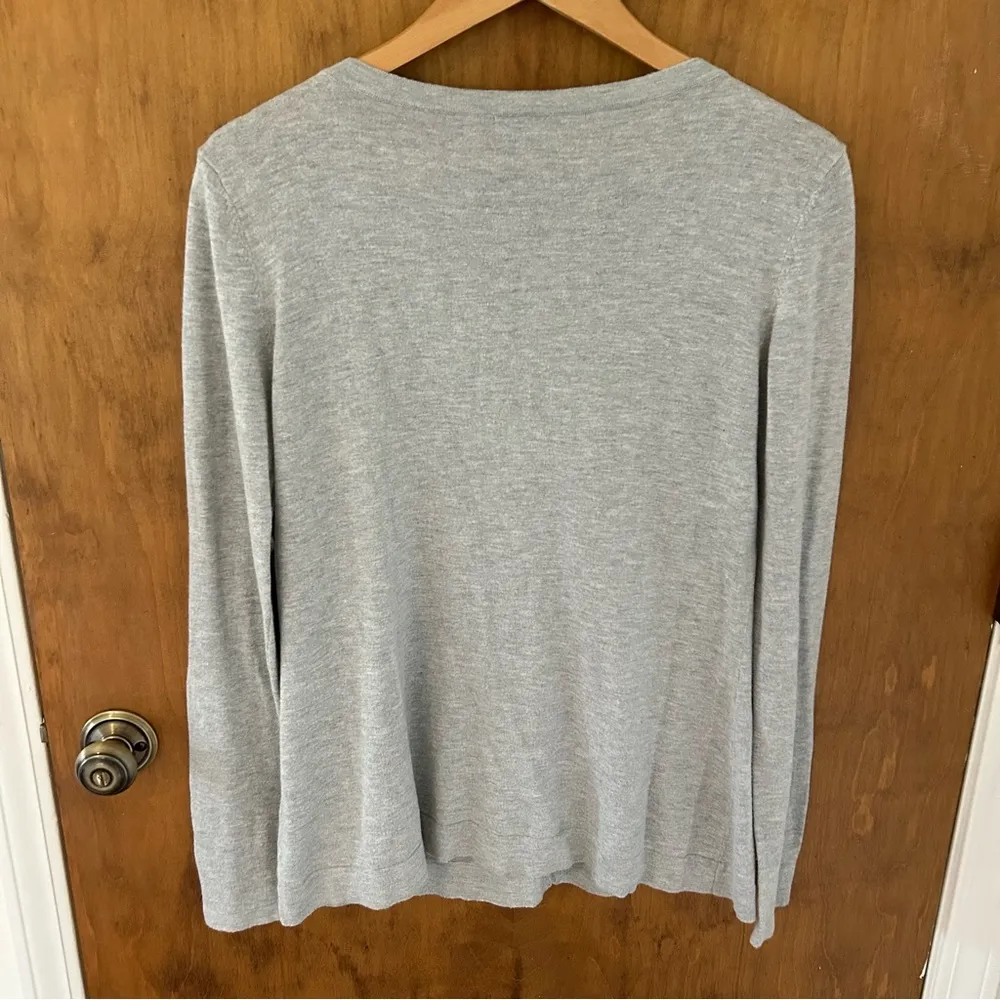 Lilla P Cashmere Blend Ruffle Cardigan. Size Large. - Image 3