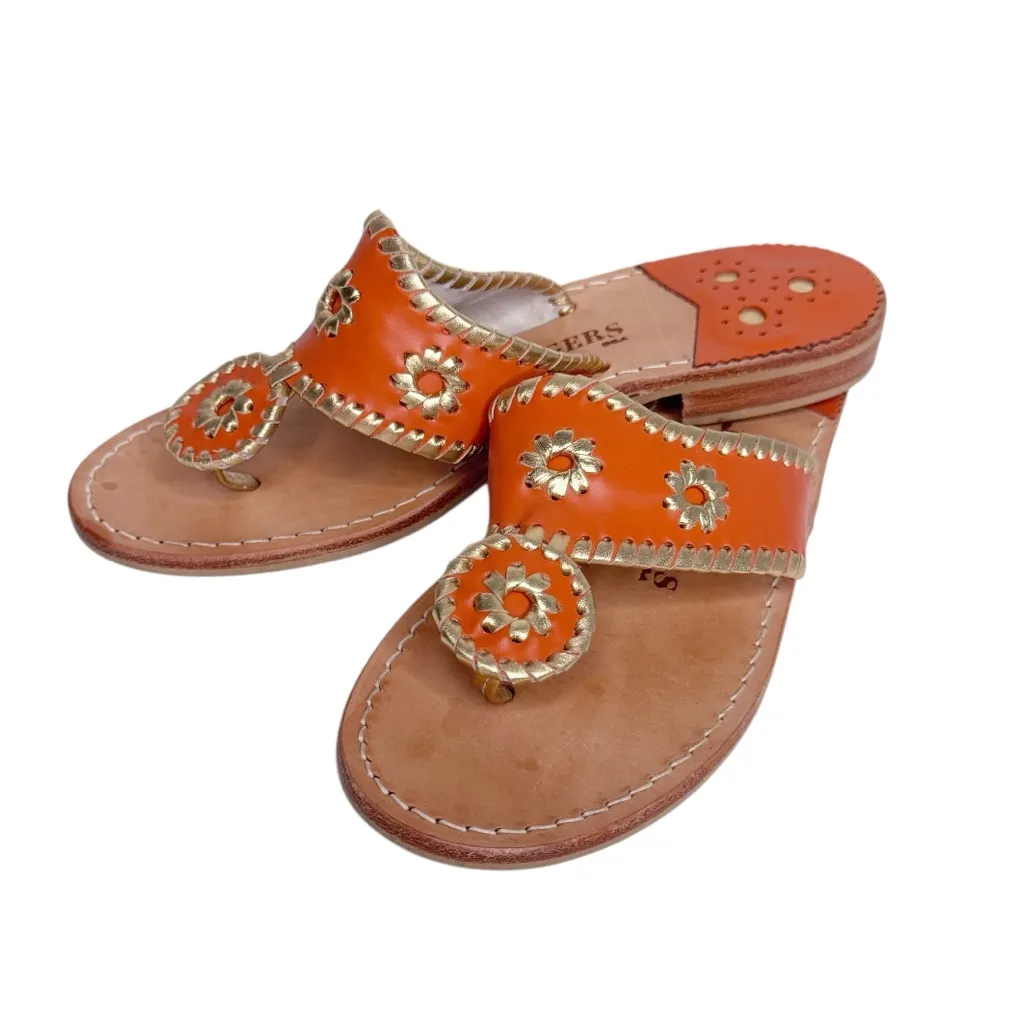 JACK ROGERS NAVAJO ORANGE THONG SANDALS SZ 8 - Image 5
