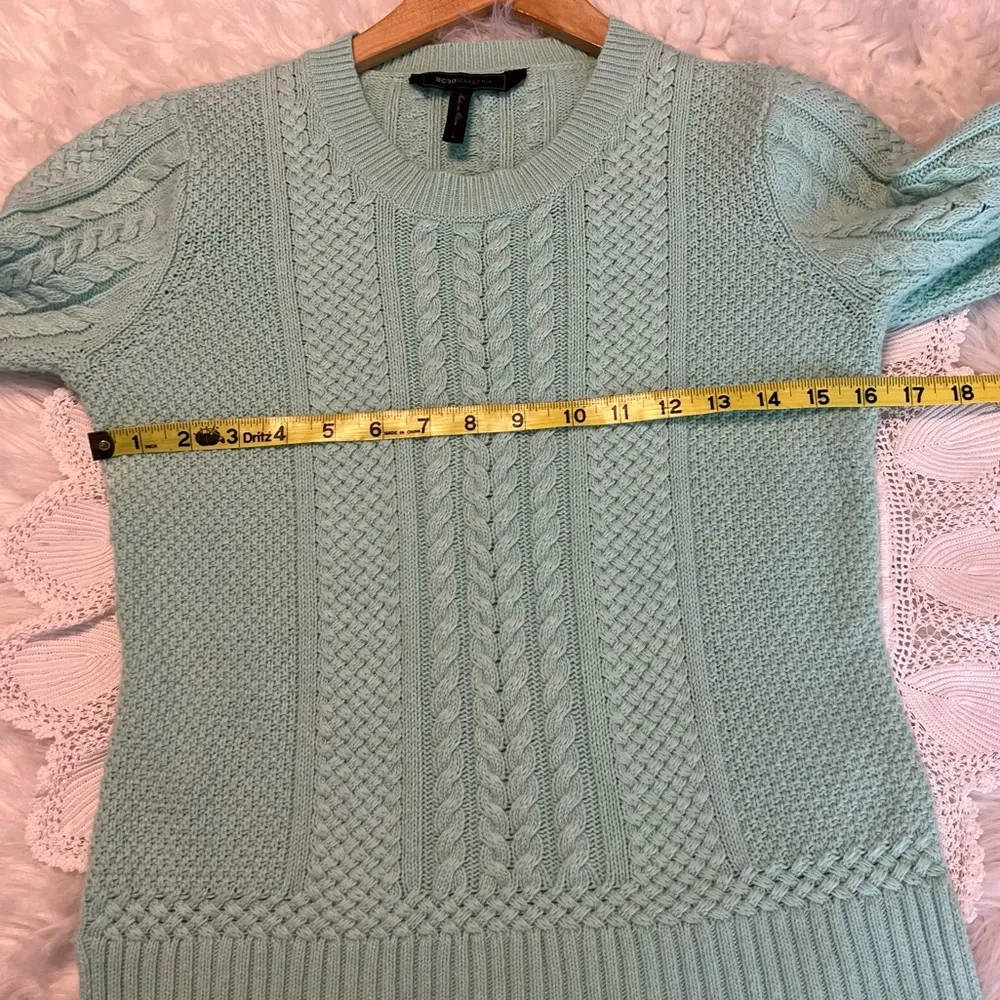 BCBG MaxAzria Mint Green Wool Blend Knit Sweater Women’s Size Small Spring - Image 6