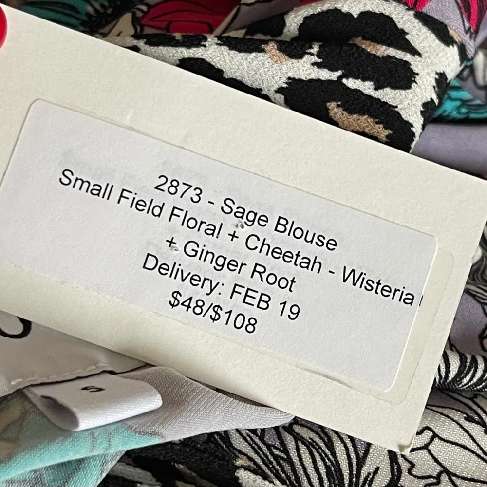 LEOTA | Mixed Print Floral Blouse Sz S - Image 6