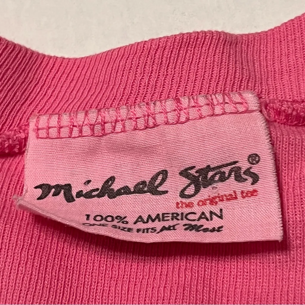 Michael Stars Womens ONE SIZE Barbie‎ Pink Fitted Short Sleeve Shirt *FLAWED* - Image 2