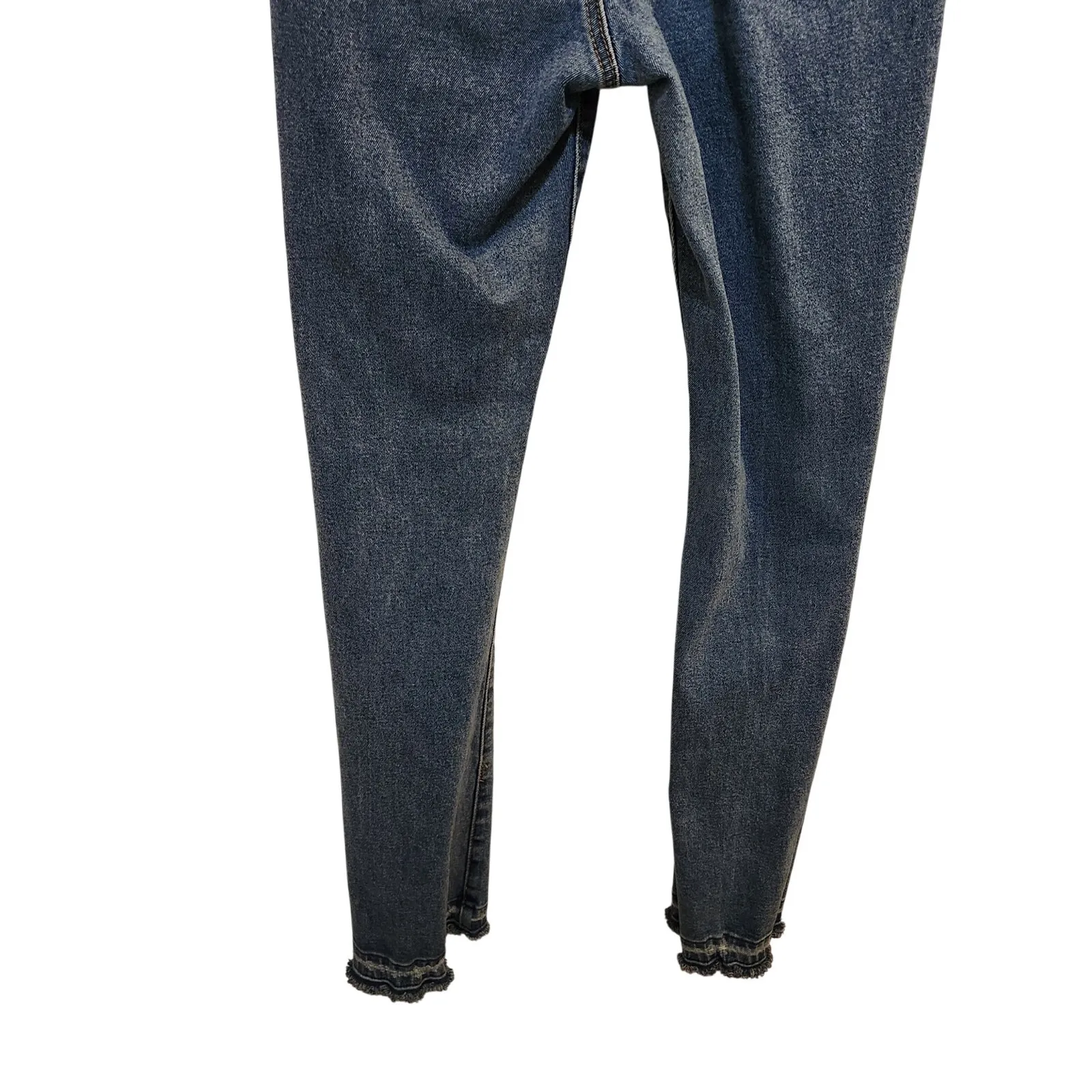 Ashley Mason Blue Medium Wash Frayed Hem Stretch Casual Bootcut Jeans Size 7/28 - Image 7