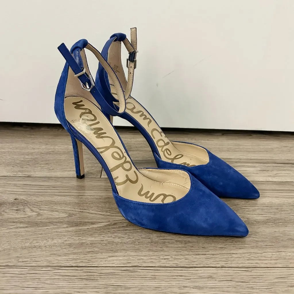 Sam Edelman Royal Blue Suede Harlow Pump Heels Size 8.5 - Image 2