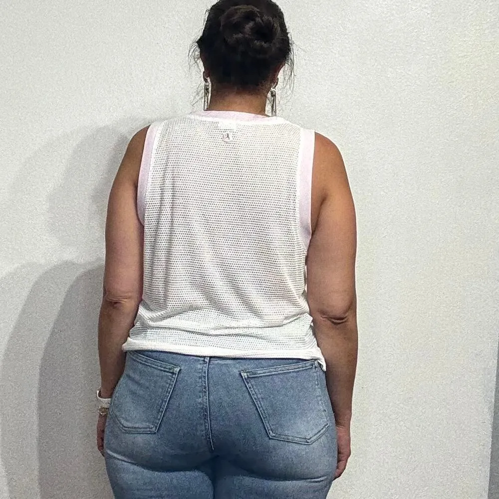 Champion White Mesh Jersey Sz M - Image 10