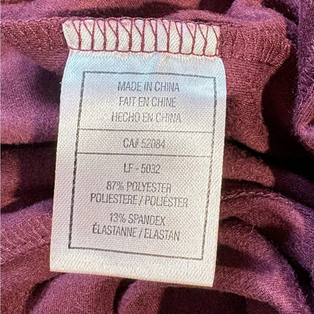 LA FEE VERTE Pseudosuede Brushed Faux Suede Leggings In Burgundy Sz Small💚 Red - Image 7