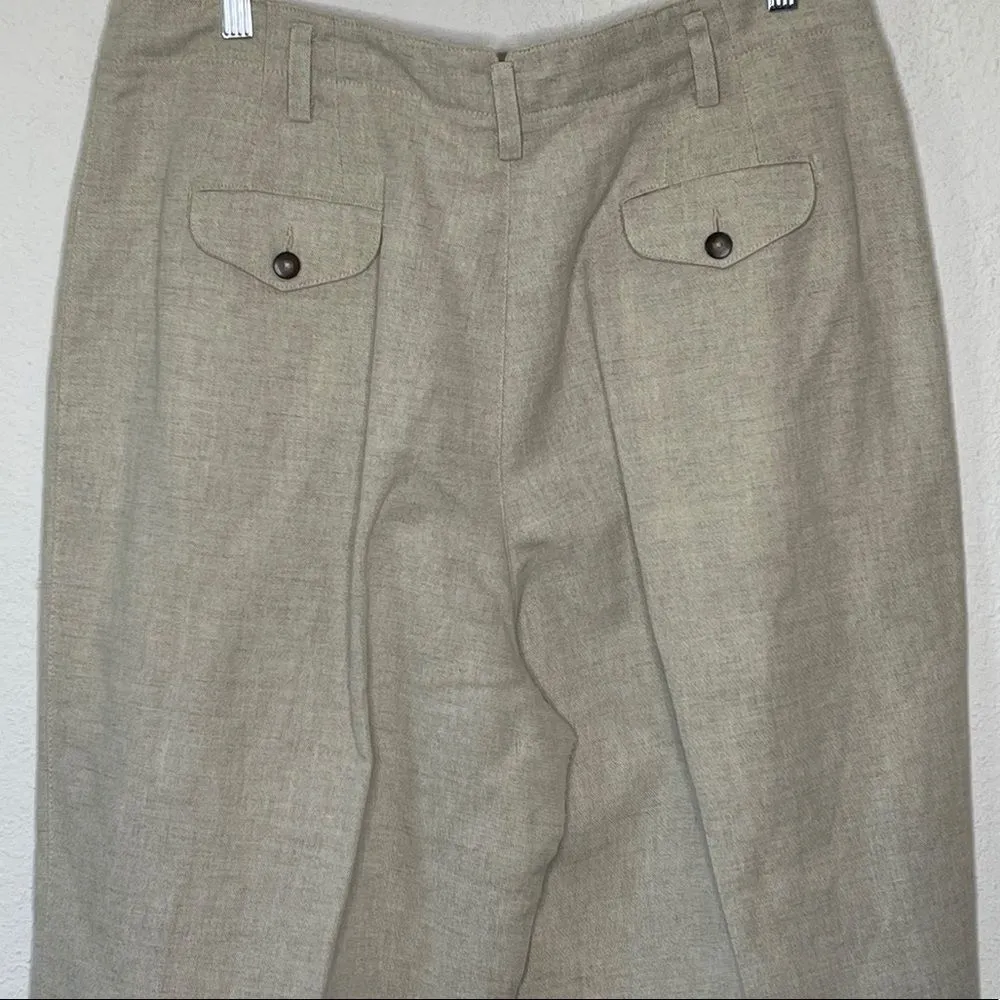 Vintage LizSport Linen Blend Trousers‎ Tan Size 16 - Image 5