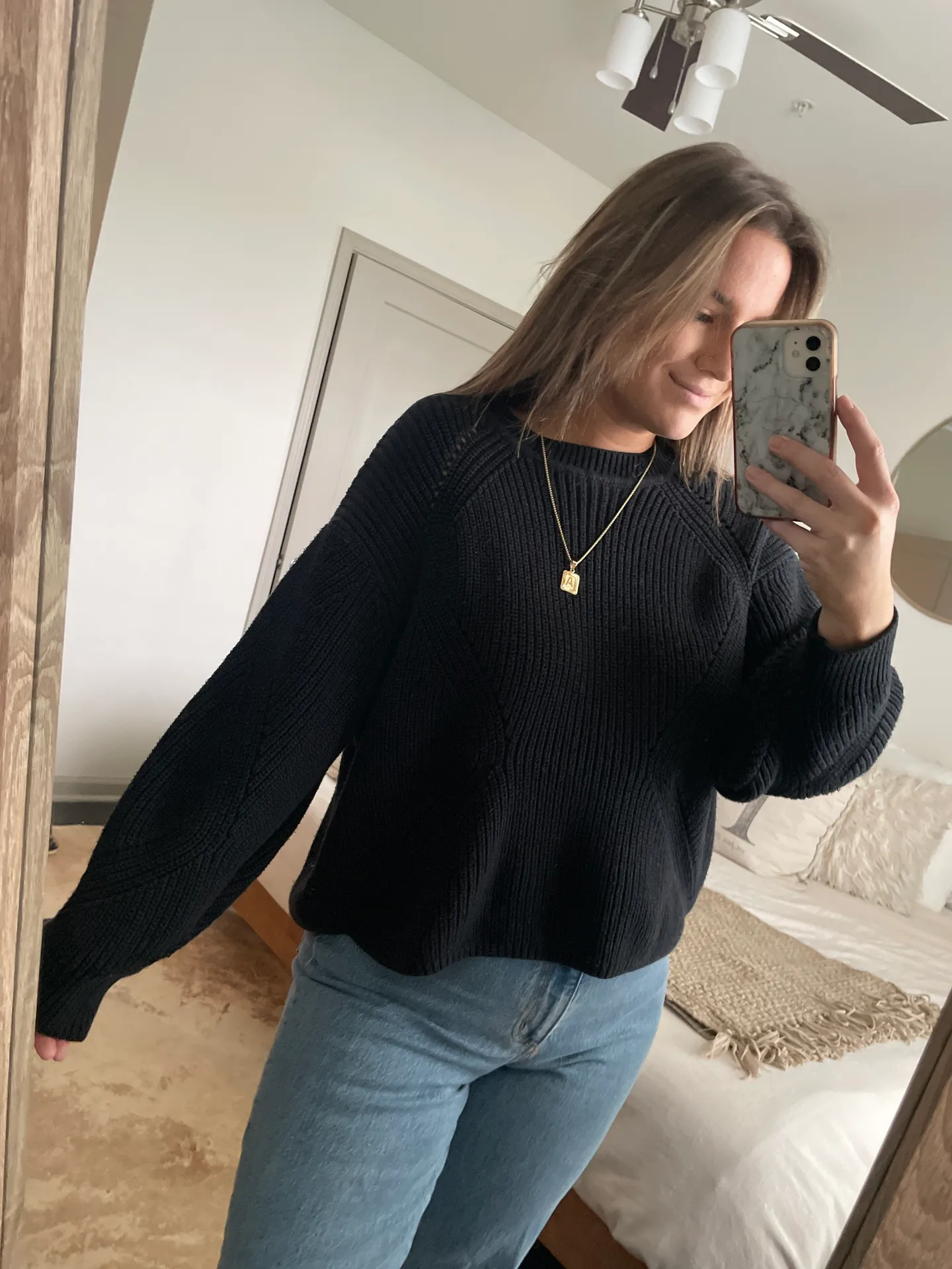 Black Knit Sweater Size M - Image 5