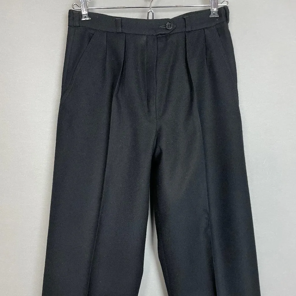 Vintage Georgio Saint Angelo Wool Slacks Pants Black Retro‎ Professional Classic Size 4 - Image 3