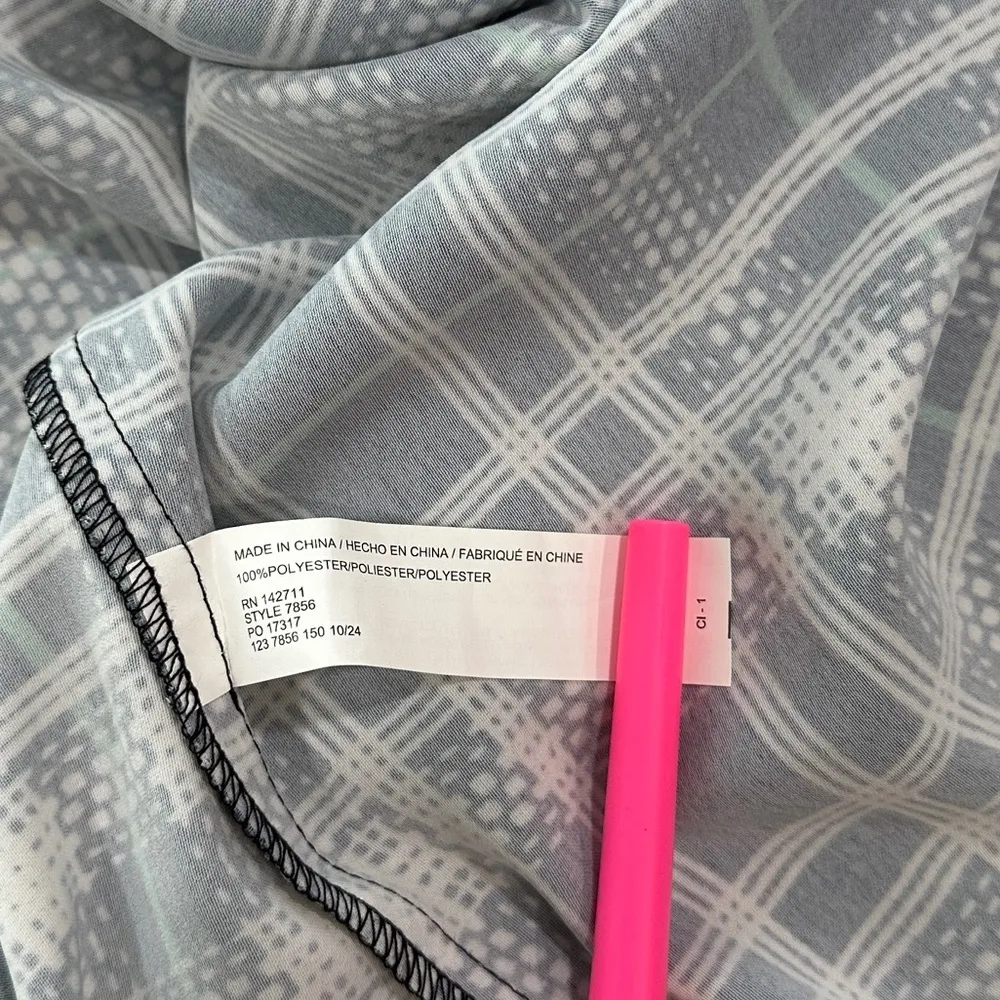 Eloquii Plaid Tie Waist Day Dress Womens Size 28 Black White Green NWT - Image 5