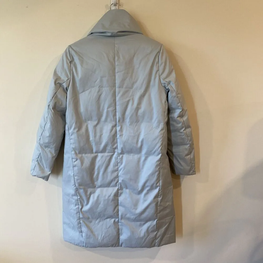 Donna Karan Black Label Light Blue Down Puffer Coat Size Small - Image 5