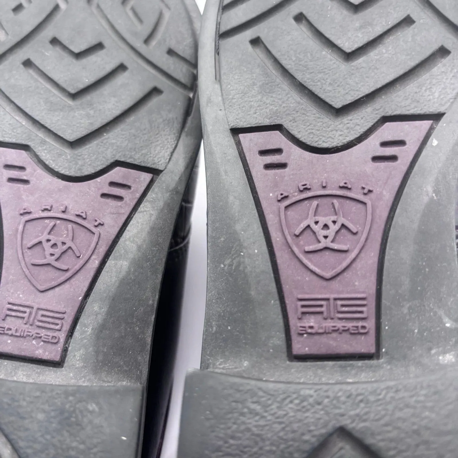 Ariat ATS Apron-Toe Mules Womens Size 7B Black & Brown Leather Slides Clogs - Image 9