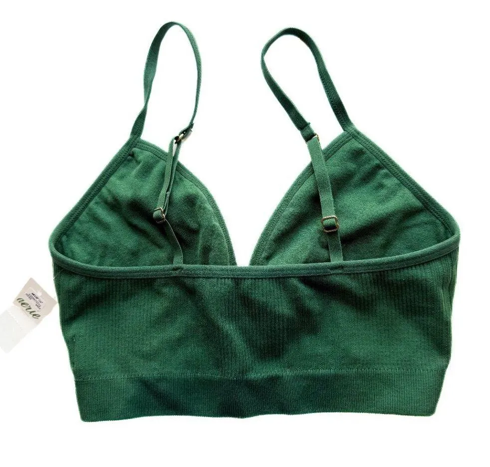 NWT  V-Neck Cutout Bralette Bra Pullover Green Size Small S NEW - Image 6