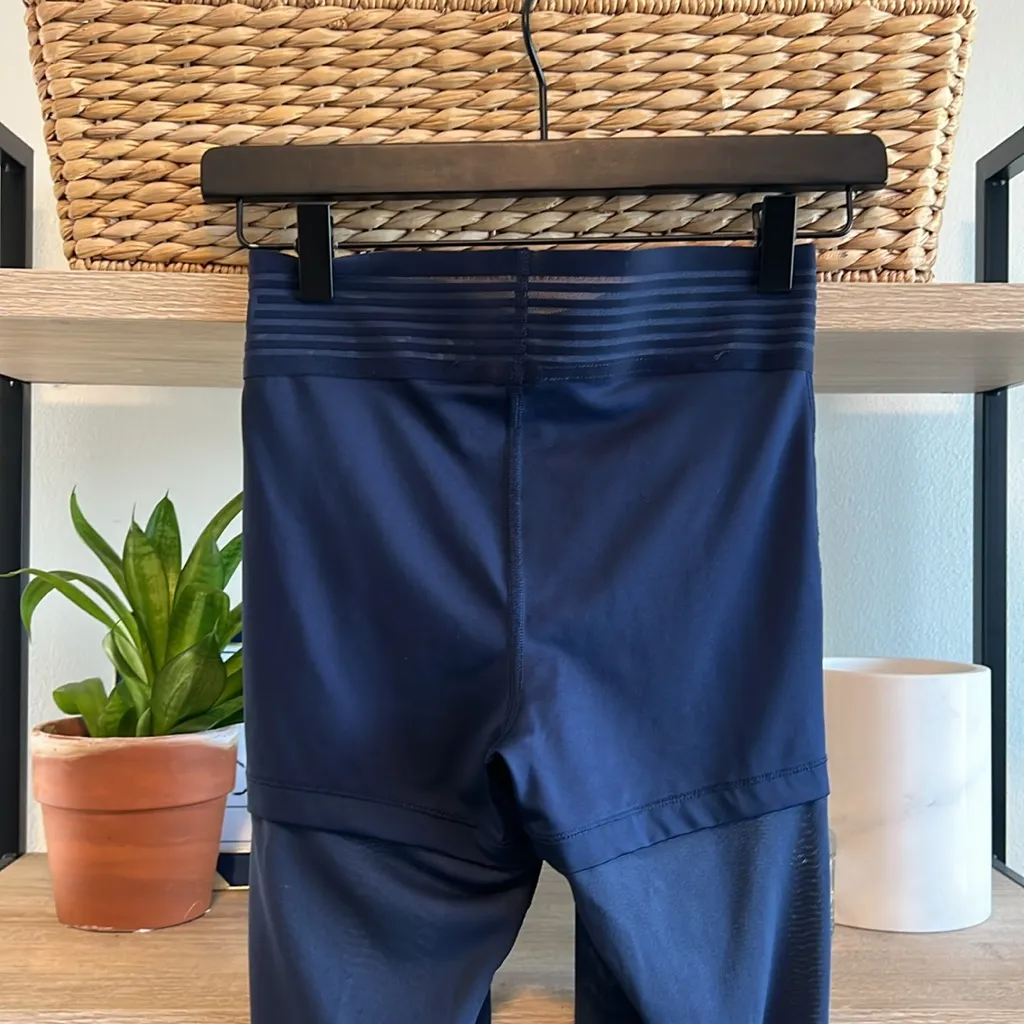 Nike Pro Mid-Rise Shorts & Mesh Leg Activewear Ankle Legging Tights, XS - Image 6