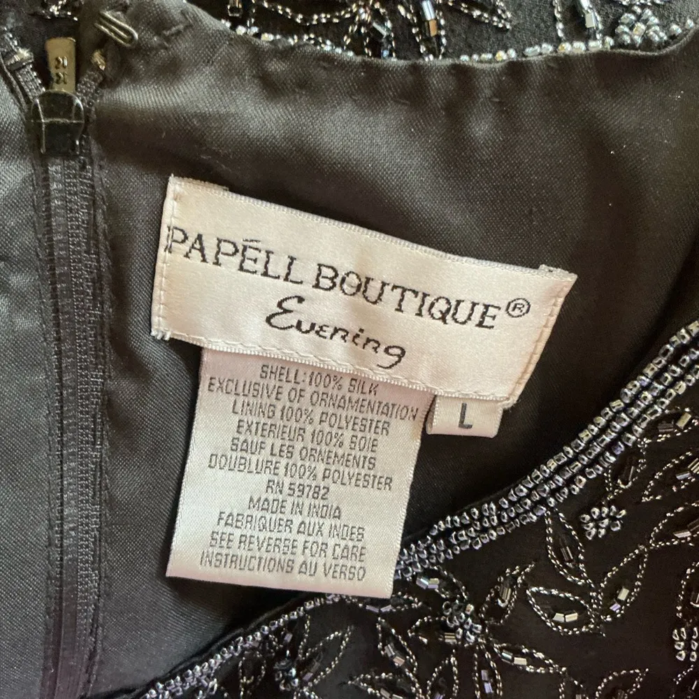 Vtg 90s Papelle Boutique silk beaded top - Image 2