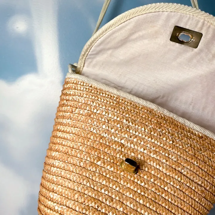 Straw crossbody purse Tan - Image 6