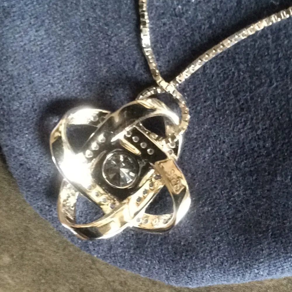 Sterling silver sparkly cubic zirconia necklace - Image 5