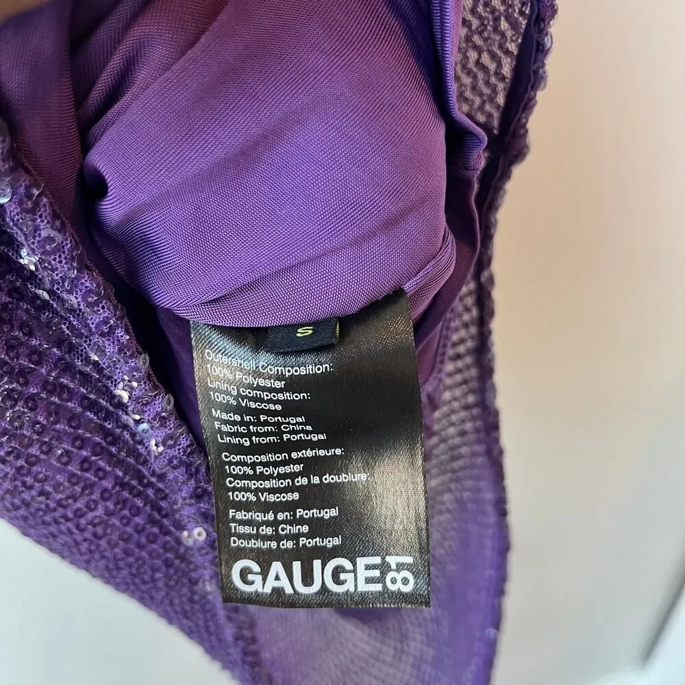 Gauge81 Dress Perry Purple Ruched Sequined Sleeveless Mini Party Dress Size‎ S - Image 8