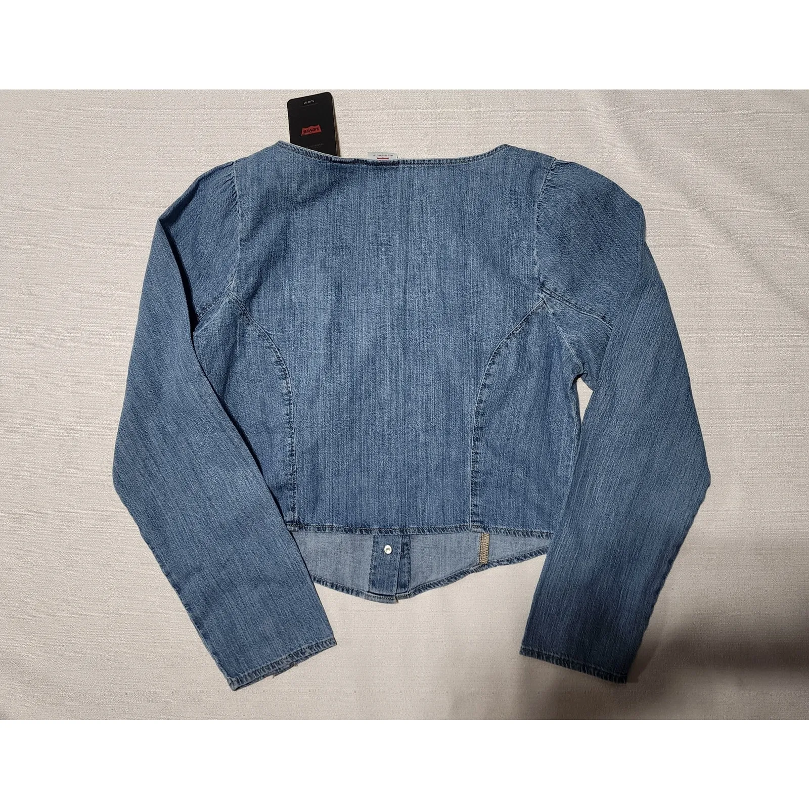 Levi's women's daryn corset long sleeve blouse large - Image 6