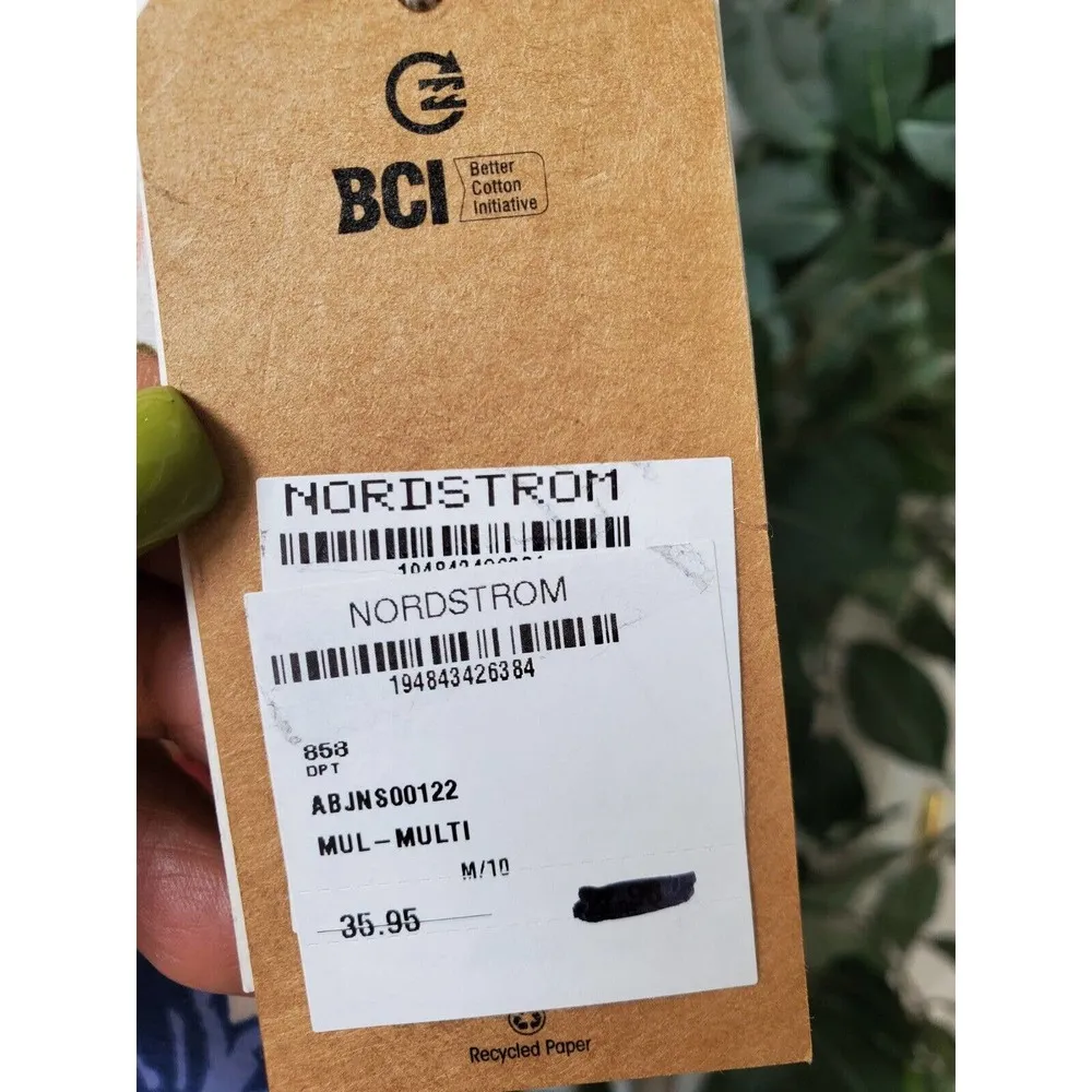 Billabong Ur A Dream Cream Pink Blue Floral Cotton High Waist Bike Shorts Medium - Image 4