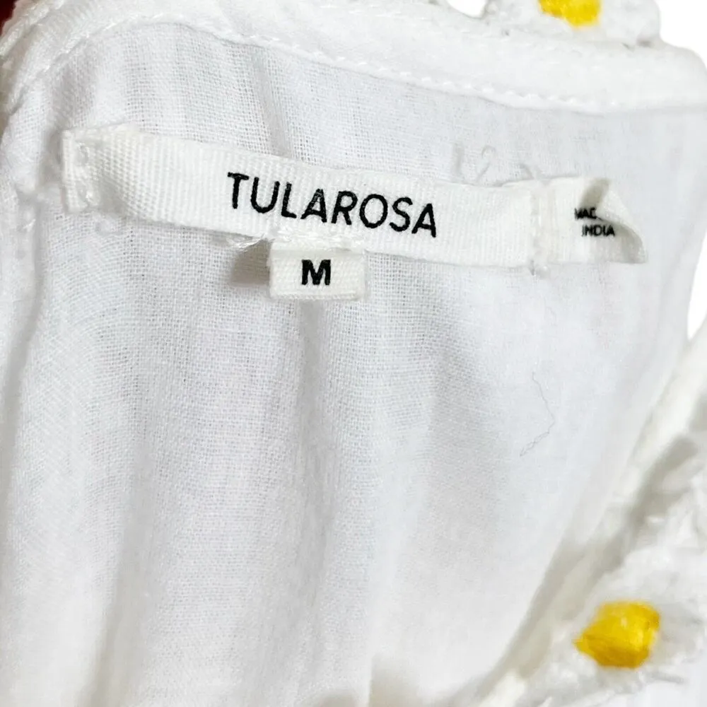 Tularosa Raz Midi Dress Women’s Size Medium White Embroidered Daisy Tiered - Image 6
