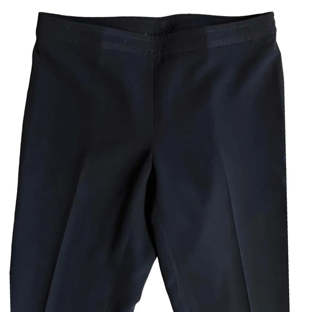 ST. JOHN Caviar Ponte Pants Black Zipper Pintuck Side Slit Trousers Size 2 EUC - Image 3