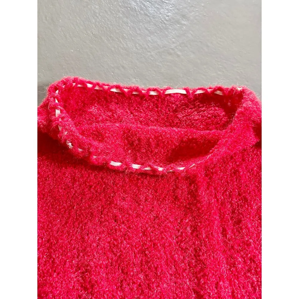 Y2K Cherry Red Fuzzy Knit 3 Piece Set Holiday Party Perfect Size S/M - Image 11