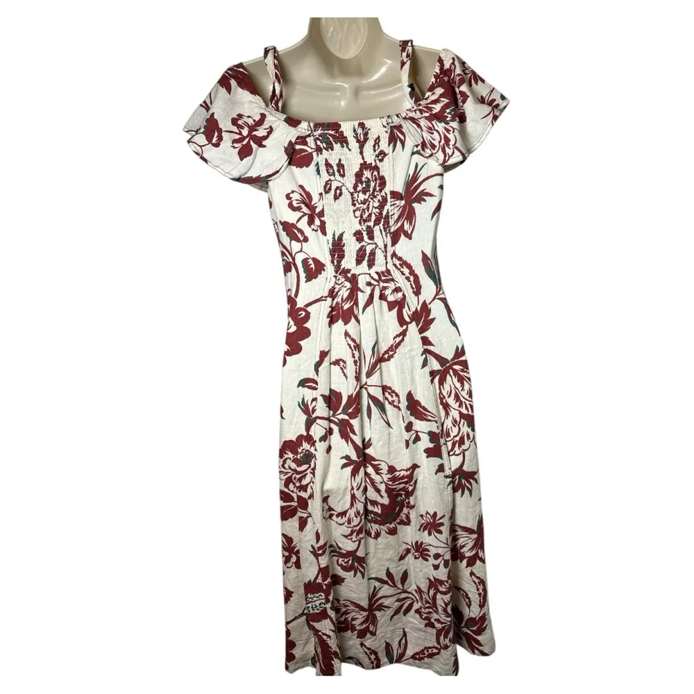 Anthropologie Oahu Off-Shoulder Midi Floral dress size 2 - Image 2