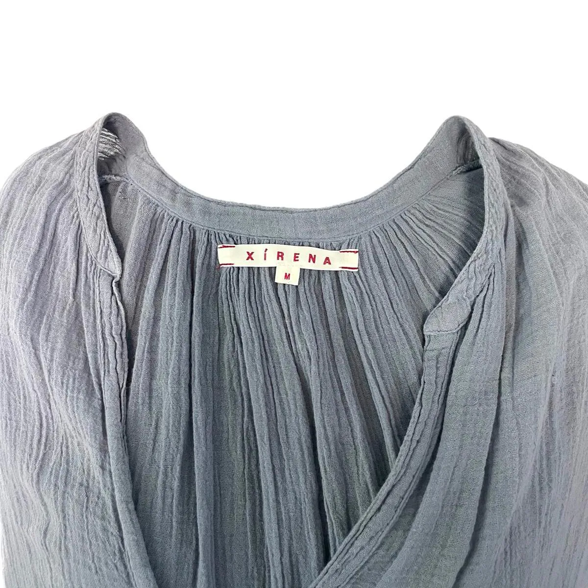 Xirena Gauze Maxi Dress Tunic Cotton Resort Beach Boho Women's Size Medium Blue - Image 3