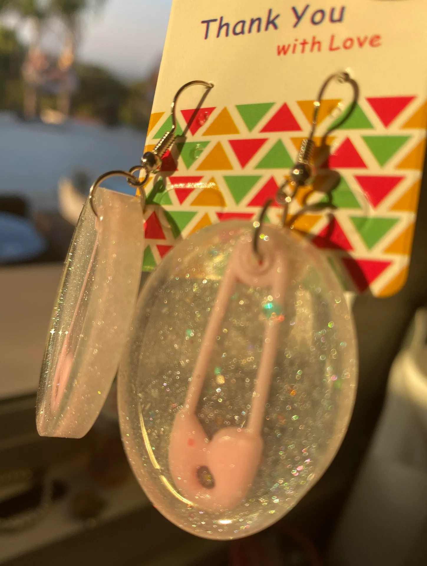 New fashion Pink Safety Pin Earrings - Image 3