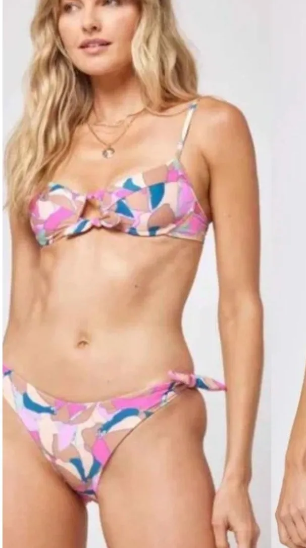 L*Space Bikini Top Womens Small Rose Multi Sundazed Floral Swimwear Boho NWT Pink - Image 1