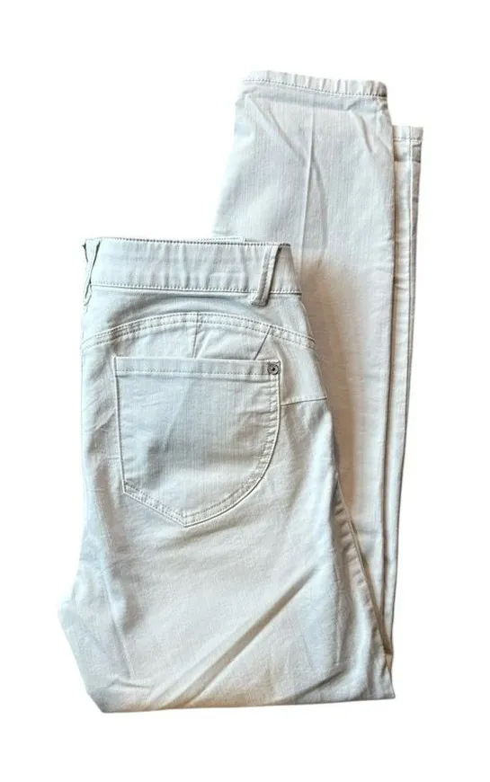 Democracy Ab"solution Colored Ankle Skimmer Pants 10 Cream Slimming Tummy Tuck - Image 1