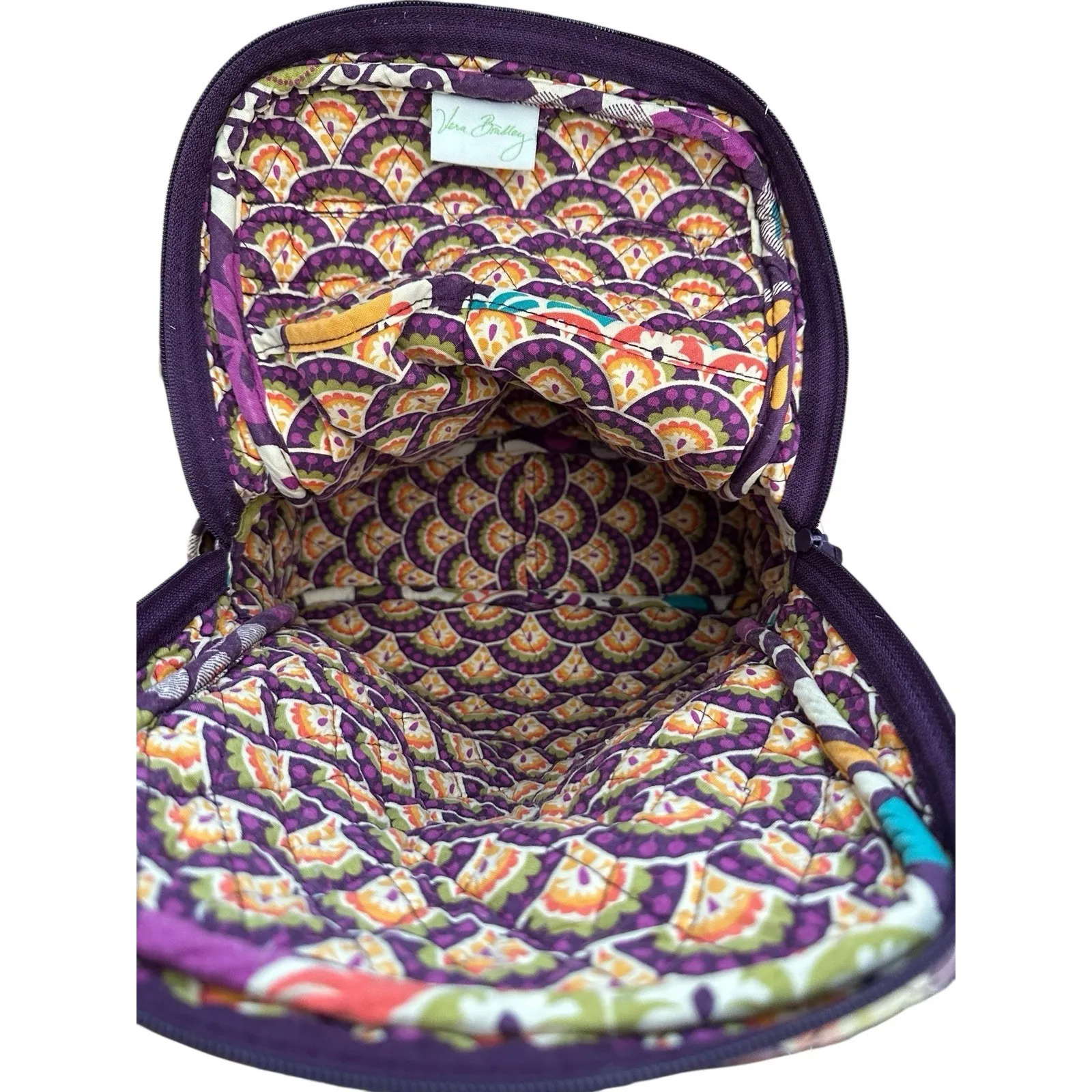 Vera Bradley PLUM CRAZY Backpack Bag Retired Designed Adjustable Straps‎ Purple - Image 14