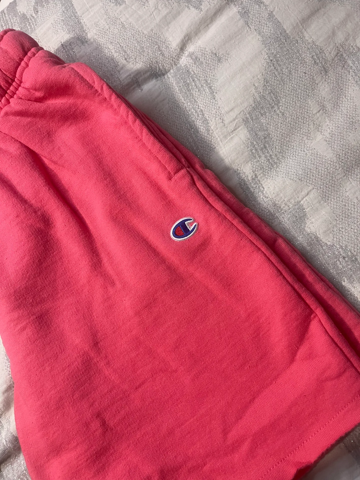 Champion Pink Fleece Shorts - Image 6