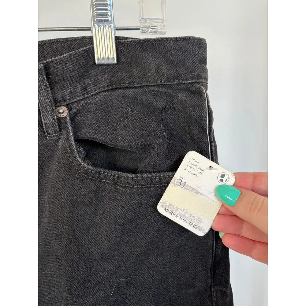 NWT Free People Boyfriend Bren Distressed Black Magic Jeans Beach Grunge Size 31 - Image 4