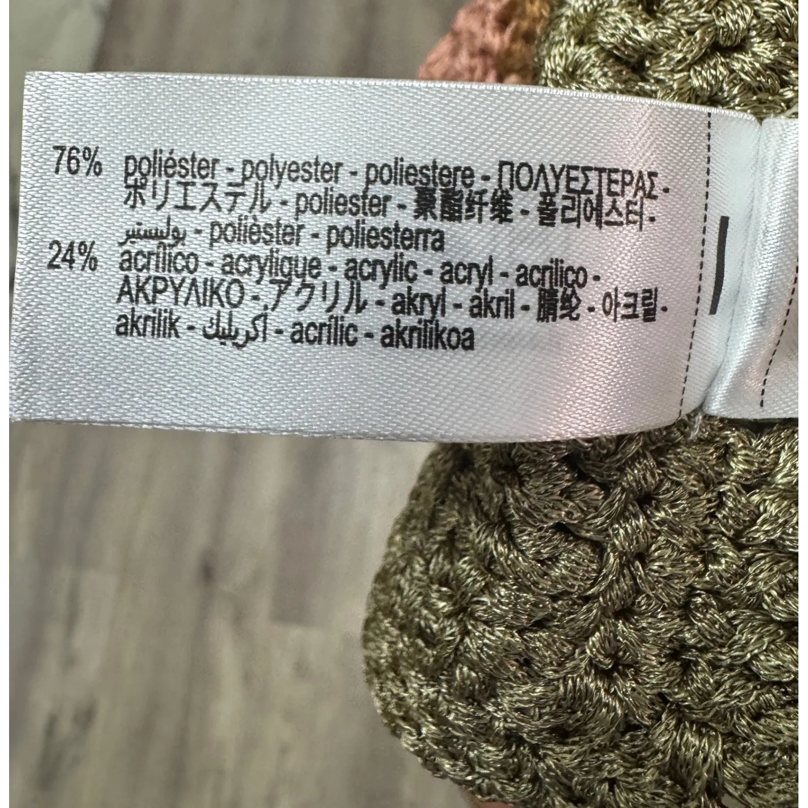 Zara Crochet Crop Top Tie Strap Square Granny Knit Pink Brown Green L‎ - Image 9