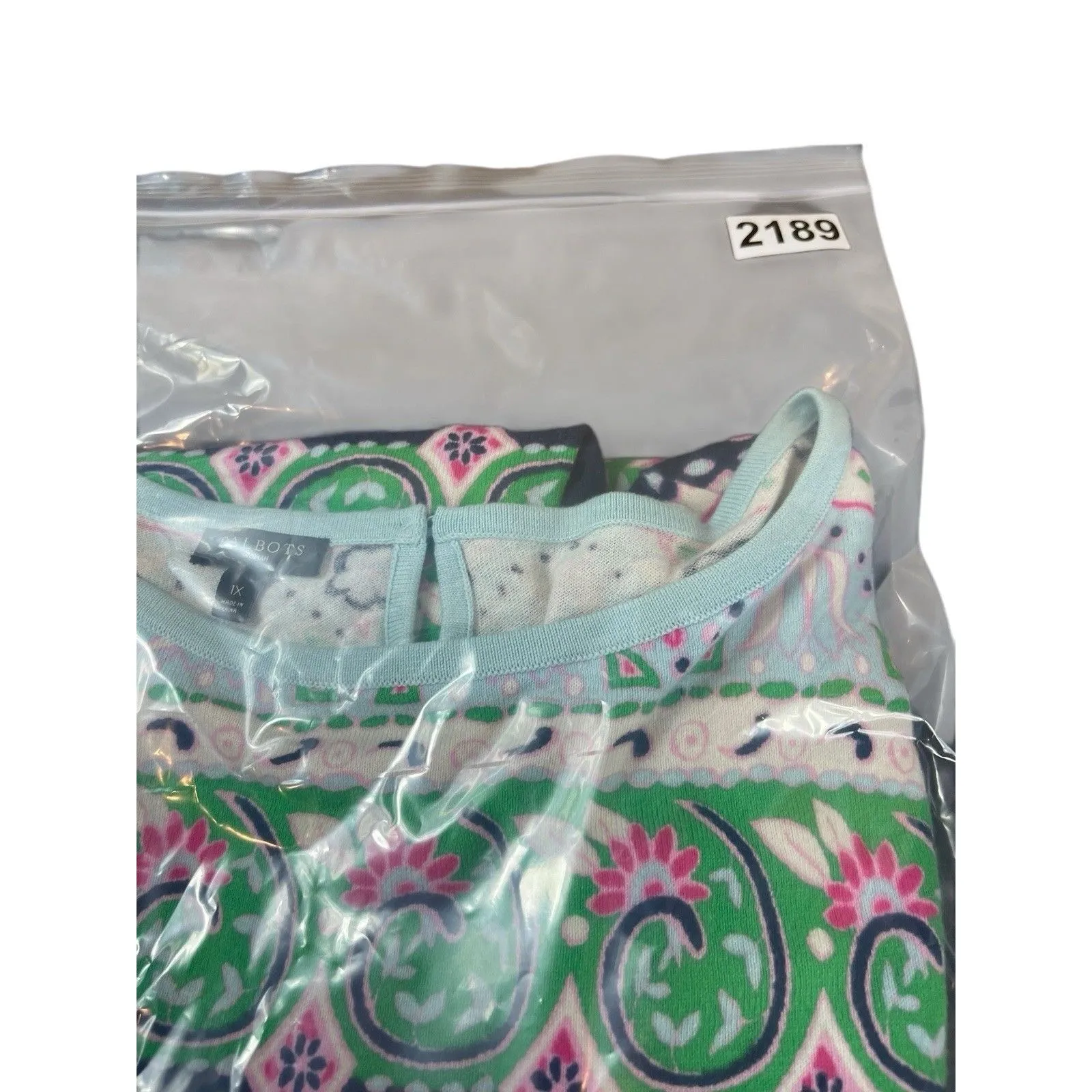 Talbots 1X Cotton Silk Sweater Multicolor Paisley Floral Print 3/4 Sleeve NWT - Image 14