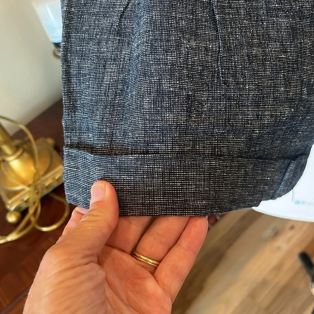 Zenana Outfitters Womens Navy/Black Linen Cotton Chino Shorts Low Rise - Image 10