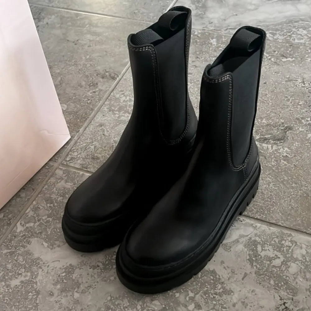 Loeffler Randall Carlota Pull On Chelsea Boots in Black, Size 6.5 New in Box - Image 14
