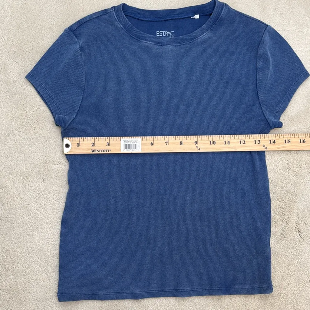 Pacsun EST.PAC Ribbed Short Sleeve Crew Neck Stretchy T-shirt Size Medium - Image 8