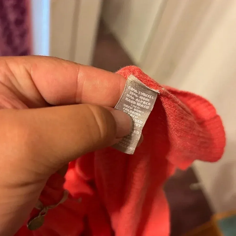 KNITTED & KNOTTED ORANGE WOOL SHORT SLEEVE BOW SWEATER Pink - Image 4