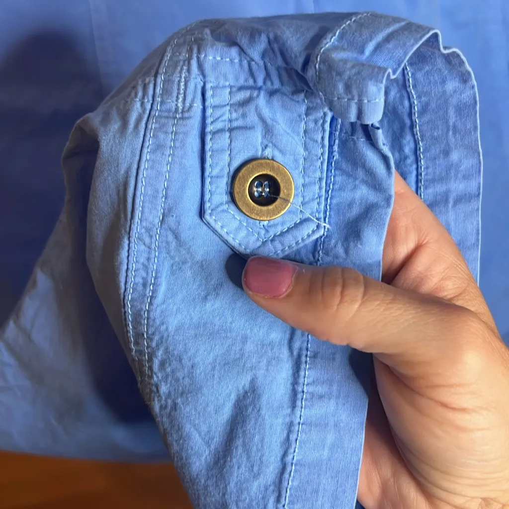 Fresh Produce Safari Peri Blue Capri Pant Pocket Beach Relaxed M 32” - Image 4