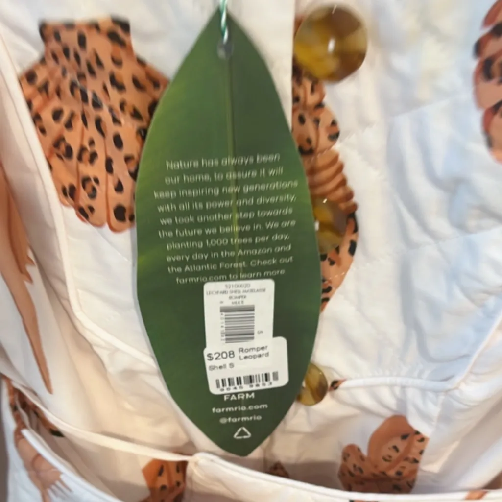 NWT FARM Rio Leopard Shell Matelasse Romper - Image 5