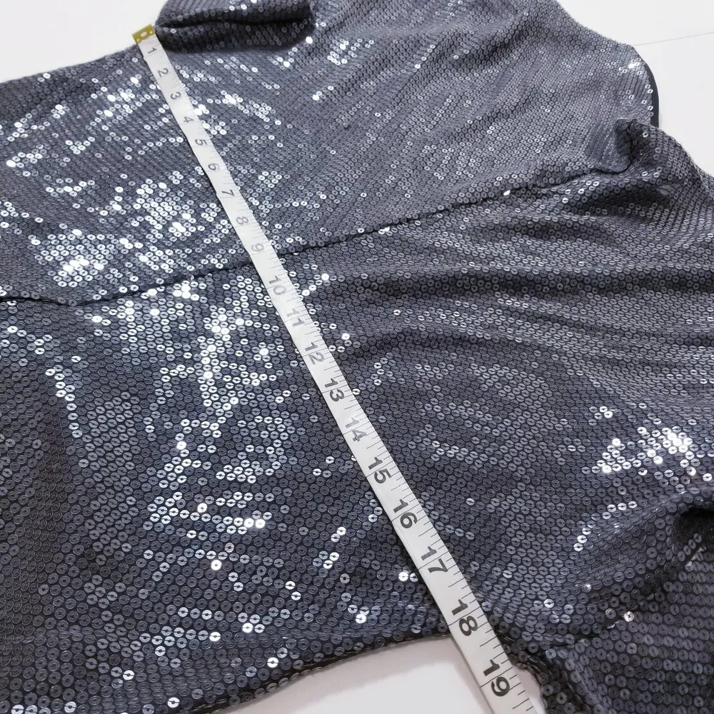 Robert Rodriguez Sequins Silk Cowl Neck Blouse - Image 6