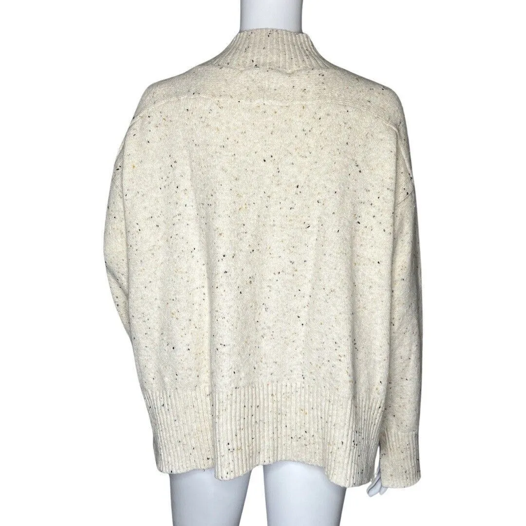 Loft Sweater Womens XS Cream‎ Multicolor Specks Mock Neck Office Casual Preppy - Image 4