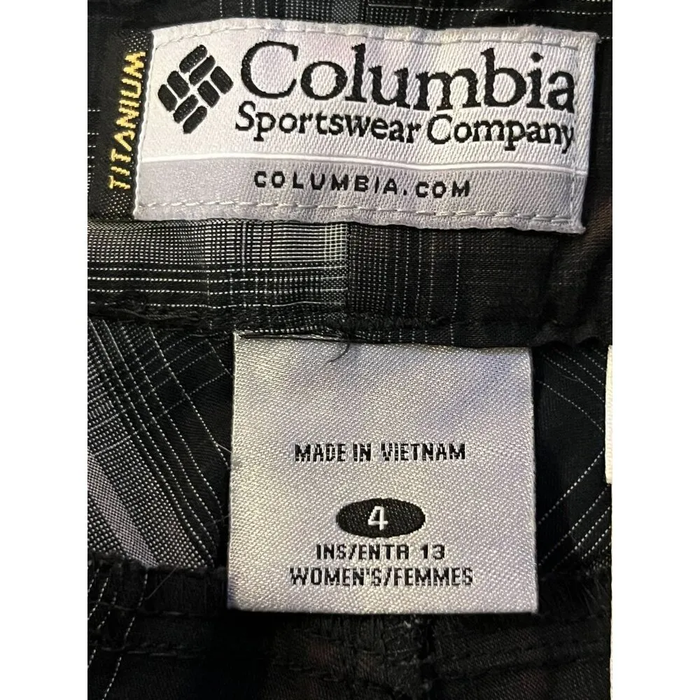 Columbia Titanium Omni-Dry Shorts Womens 4 Black Plaid Hiking Outdoor Y2K - Image 7