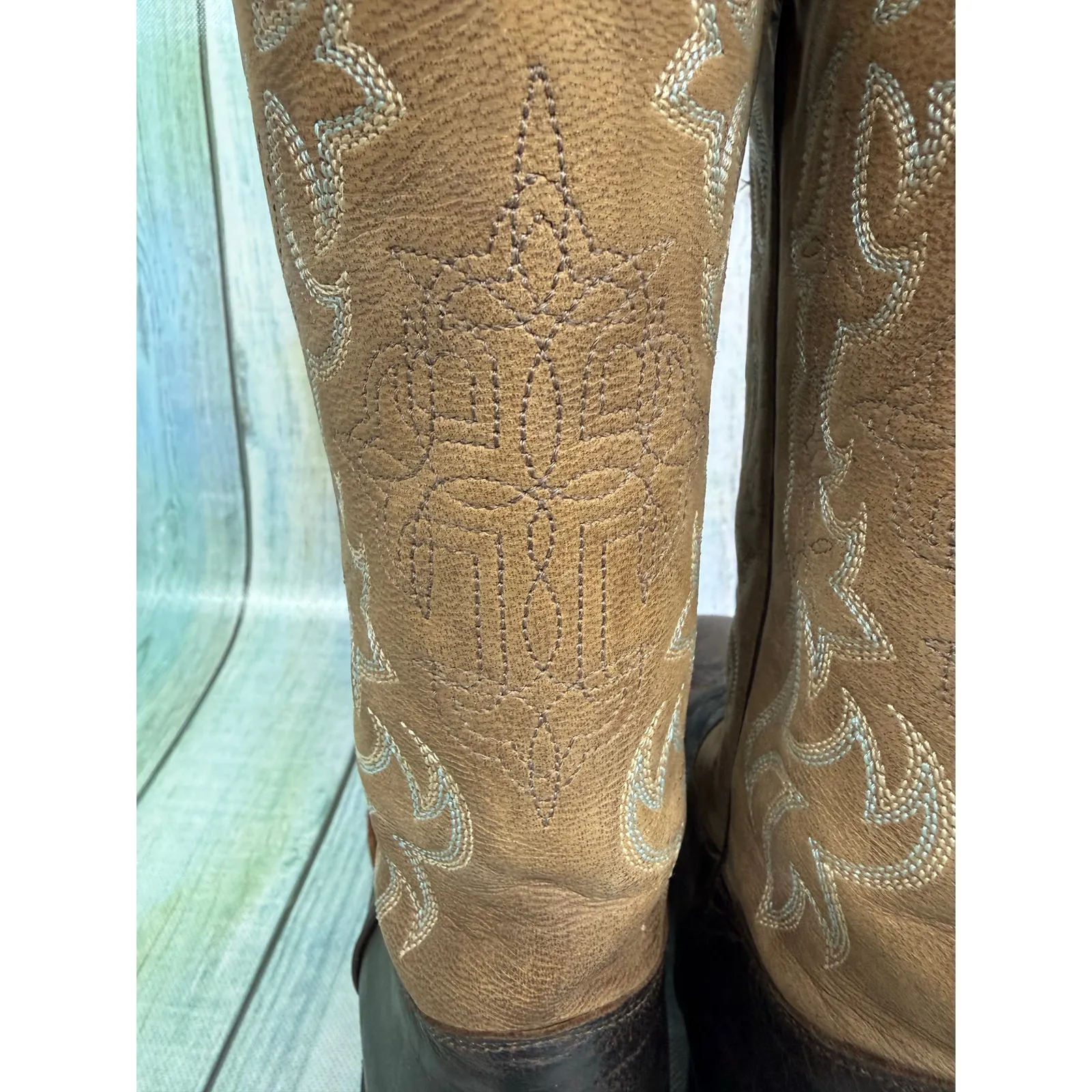 Tony Lama San Saba Francita Western Cowboy Boots Cross Inlay Women's Size 9.5 - Image 5