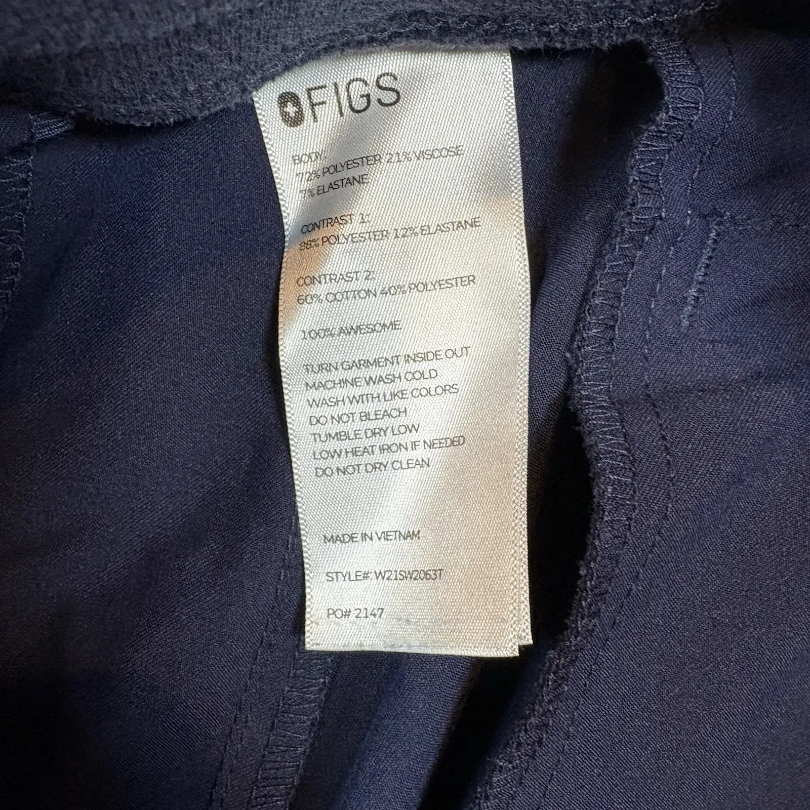 FIGS Womens Scrub Pants L/T Blue Kade Cargo Basic Classic Straight Yoga - Image 9